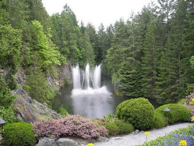 Dancing Waterfalls at Butchart Gardens